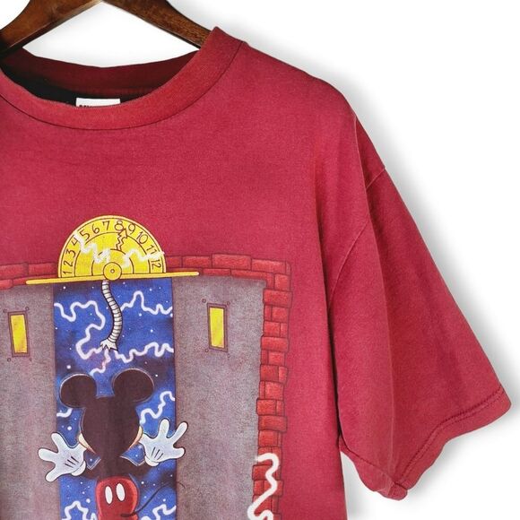Vintage Maroon Disney Mickey Mouse Twilight Zone of Terror Tee T-Shirt Top Sz XL - Picture 4 of 14